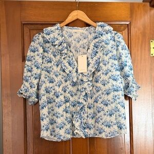 NWT Dôen Henri Top - Blue Rosier Floral - Large